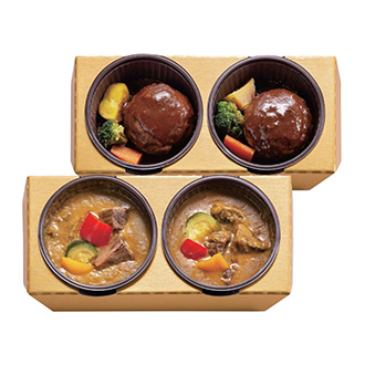 〈神戸のじぎく家〉レンジで簡単。神戸牛ハンバーグ&カレー