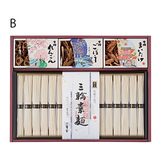 ●〈麦坐〉×〈浅草今半〉三輪素麺・牛肉佃煮詰合せB