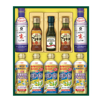 ◆〈日清オイリオ〉日清バラエティオイル&キッコーマンしぼりたて生しょうゆギフト